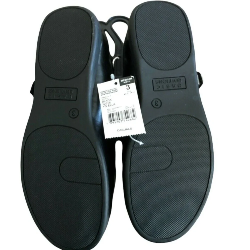BASIC EDITIONS Shoe Bundle Girls Size 2M/3M Black Mary Jane Style Flats Bundle